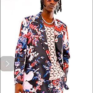 Floral Satin Blazer